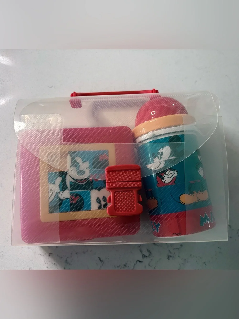 Disney Vintage Snack Puzzle Cup & Snack Box & Clear Case